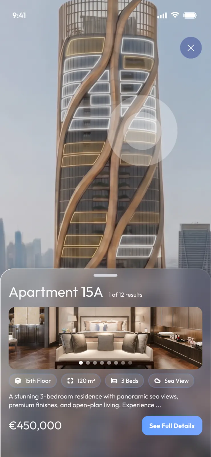 3D building with touch orbit on mobile